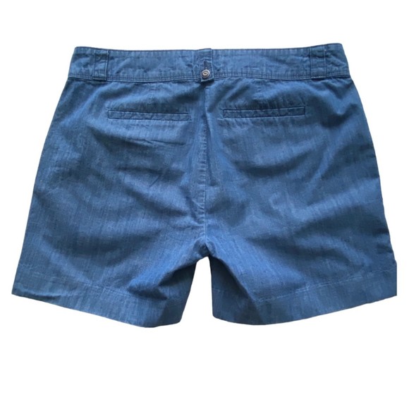 Isaac Mizrahi New York Tailored Shorts Indigo Chambray Size 4 Blue 100% Cotton - Picture 2 of 8